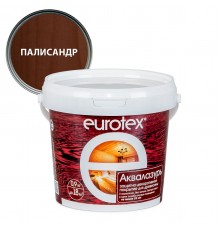 EUROTEX / ЕВРОТЕКС АКВАЛАЗУРЬ лак защит.-декор. для дерева, акриловый, лессирующий, палисандр (0,9л)
