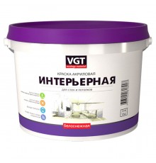 VGT / ВГТ ВД-АК-2180 краска интерьерная, белоснежная, для стен и потолков, влагостойкая, матовая (45кг)