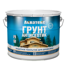 АКВАТЕКС грунт-антисептик для древесины, алкидный, защитный, невымываемый, бесцветный(9л)