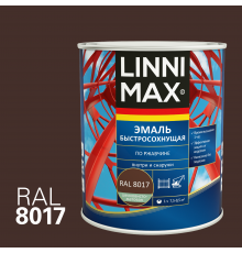 LINNIMAX / ЛИННИМАКС грунт-эмаль алкидная быстросохнущая по ржавчине для наружных и внутренних работ шелковисто-матовая, шоколадный RAL 8017 0,75л