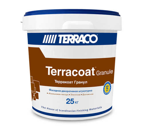 TERRACO TERRACOAT GRANULE штукатурка декоративная акриловая, 1,5 мм, шуба, прозрачная база (25кг) TERRACO TERRACOAT GRANULE штукатурка декоративная акриловая, 1,5 мм, шуба, прозрачная база (25кг)