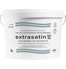 VINCENT EXTRASATIN 12 / ВИНСЕНТ ЭКСТРАСАТИН 12 краска интерьерная, полуглянцевая, база C (9л)