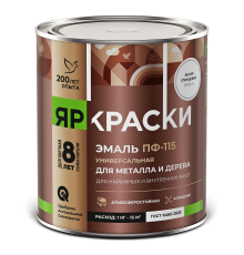 ЯРКРАСКИ эмаль ПФ-115 для металла и дерева, алкидная, для вн/нар, графитовый серый 1,9кг