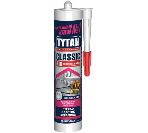 TYTAN PROFESSIONAL CLASSIC FIX / ТИТАН ПРОФЕШИОНАЛ КЛАССИК ФИКС клей монтажный каучуковый, картридж, прозрачный (310мл) TYTAN PROFESSIONAL CLASSIC FIX / ТИТАН ПРОФЕШИОНАЛ КЛАССИК ФИКС клей монтажный каучуковый, картридж, прозрачный (310мл)