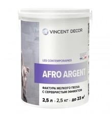 VINCENT DECOR AFRO ARGENT фактура мелкого песка с серебристым эффектом (1л)