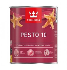 TIKKURILA EURO PESTO 10 эмаль алкидная для вн работ, мат, баз А (0,9л)