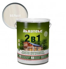 АКВАТЕКС 2 в 1 защит.-декор. покрытие для дерева, алкидное, полумат, лессирующее, белый (20л)