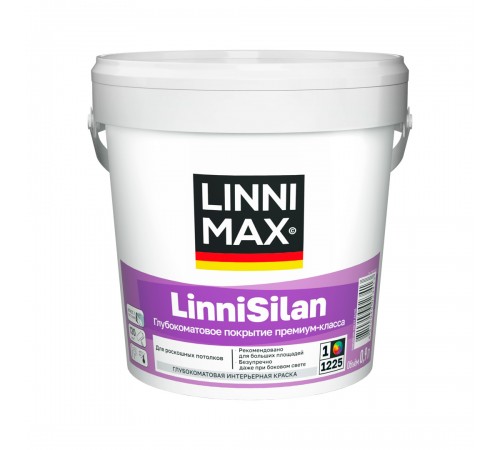 LINNIMAX LINNISILAN / ЛИННИМАКС ЛИННИСИЛАН краска водно-дисперсионная, для внутренних работ, база 1 (0,9л) LINNIMAX LINNISILAN / ЛИННИМАКС ЛИННИСИЛАН краска водно-дисперсионная, для внутренних работ, база 1 (0,9л)