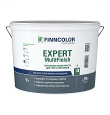 FINNCOLOR EXPERT MULTIFINISH / ФИННКОЛОР ЭКСПЕРТ МУЛЬТИФИНИШ краска для стен и потолков водно-дисперсная моющаяся г-мат, база VVA , 9л