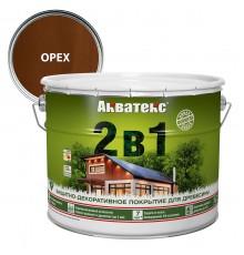 АКВАТЕКС 2 в 1 защит.-декор. покрытие для дерева, алкидное, полумат, лессирующее, орех (9л)
