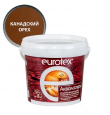 EUROTEX / ЕВРОТЕКС АКВАЛАЗУРЬ лак защит.-декор. для дерева, акриловый, лессирующий, канадский орех (0,9л)