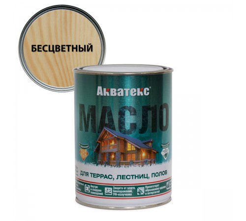 АКВАТЕКС масло для террас, алкидное, матовое, бесцветный, 0,75л