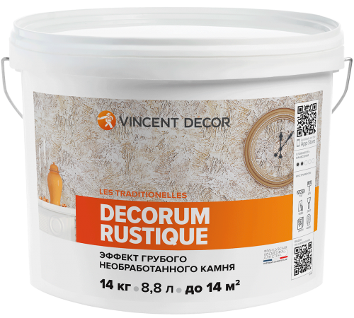 VINCENT DECOR DECORUM RUSTIQUE эффекты стен старинных домов (14кг) VINCENT DECOR DECORUM RUSTIQUE эффекты стен старинных домов (14кг)