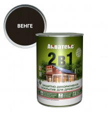 АКВАТЕКС 2 в 1 защит.-декор. покрытие для дерева, алкидное, полумат, лессирующее, венге (0,8л)