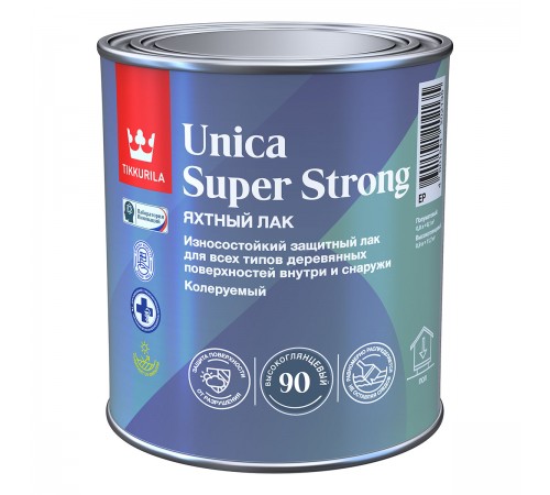 TIKKURILA UNICA SUPER STRONG EP лак универсальный износостойкий, высокоглянцевый (0,9л) TIKKURILA UNICA SUPER STRONG EP лак универсальный износостойкий, высокоглянцевый (0,9л)