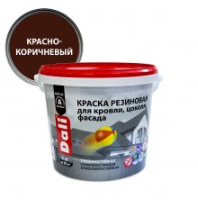DALI / ДАЛИ краска резиновая трещиностойкая акриловая для кровли фасада красно-коричневый 6 кг