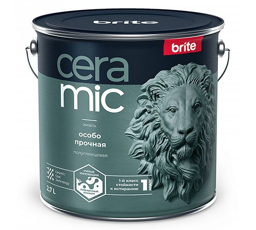 BRITE CERAMIC / БРАЙТ КЕРАМИК эмаль особо прочная акриловая, полуглянцевая, база А (2,7л) BRITE CERAMIC / БРАЙТ КЕРАМИК эмаль особо прочная акриловая, полуглянцевая, база А (2,7л)
