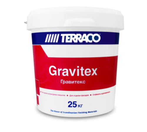 TERRACO GRAVITEX XL / ТЕРРАКО ГРАВИТЕКС ИКСЭЛЬ штукатурка декоративная акриловая, зерно 2 мм, короед, база С 25кг TERRACO GRAVITEX XL / ТЕРРАКО ГРАВИТЕКС ИКСЭЛЬ штукатурка декоративная акриловая, зерно 2 мм, короед, база С 25кг