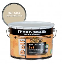 DALI / ДАЛИ грунт-эмаль по ржавчине 3 в 1 гладкая алкидная RAL 1014 слоновая кость 10 л