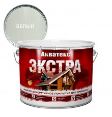АКВАТЕКС-ЭКСТРА защит.-декор. покрытие для дерева, алкидное, полуглянц, белый (9л) new