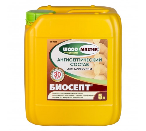 WOODMASTER / ВУДМАСТЕР БИОСЕПТ состав антисептический для древесины, бесцветный (5л) WOODMASTER / ВУДМАСТЕР БИОСЕПТ состав антисептический для древесины, бесцветный (5л)