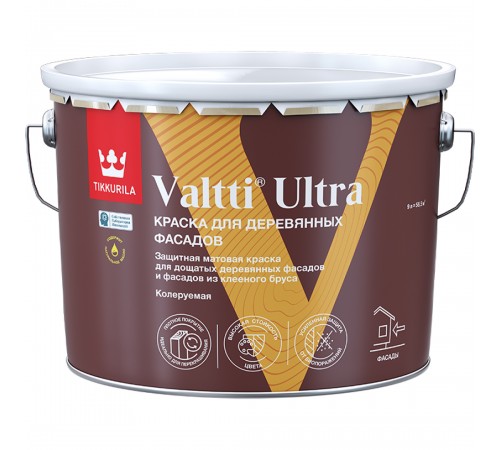 TIKKURILA VALTTI ULTRA краска для деревянных фасадов матовая, база A (9л)