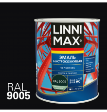 LINNIMAX / ЛИННИМАКС грунт-эмаль алкидная быстросохнущая по ржавчине для наружных и внутренних работ шелковисто-матовая, черный RAL 9005, 0,75л