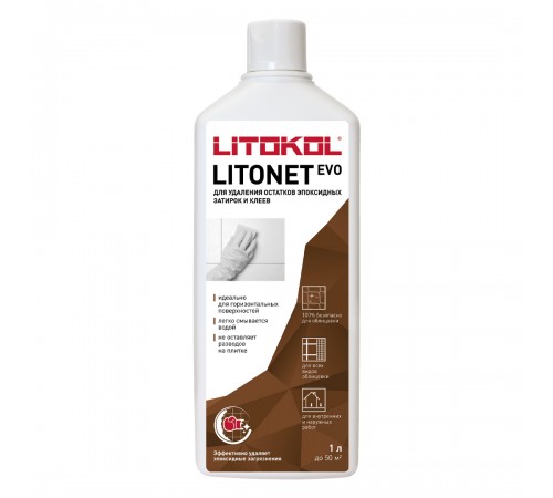 LITOKOL LITONET EVO средство концентрат для очистки плитки, в т.ч. от эпоксидной затирки (1л)