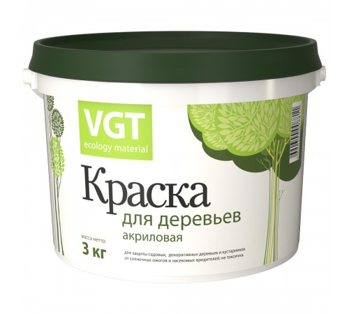 VGT / ВГТ ВД-АК-1180 краска для деревьев акриловая, матовая (3кг) VGT / ВГТ ВД-АК-1180 краска для деревьев акриловая, матовая (3кг)