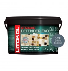 LITOKOL STARLIKE DEFENDER EVO / ЛИТОКОЛ СТАРЛАЙК ДЕФЕНДЕР ЭВО затирка двухкомпонентная, эпоксидная, S.130 grigio ardesia, 1кг