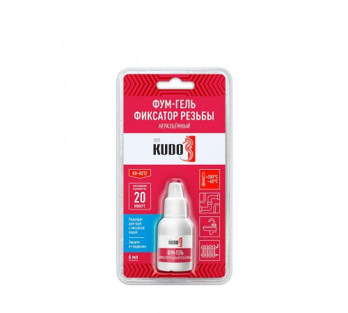 KUDO / КУДО фум-гель фиксатор резьбы анаэробный неразъёмный (6мл)