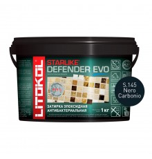 LITOKOL STARLIKE DEFENDER EVO / ЛИТОКОЛ СТАРЛАЙК ДЕФЕНДЕР ЭВО затирка двухкомпонентная, эпоксидная, S.145 nero carbonio, 1кг