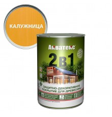 АКВАТЕКС 2 в 1 защит.-декор. покрытие для дерева, алкидное, полумат, лессирующее, калужница (0,8л)