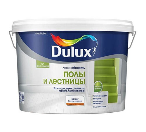 DULUX / ДЮЛАКС ЛЕГКО ОБНОВИТЬ ПОЛЫ И ЛЕСТНИЦЫ краска грунт для пола полуглянцевая база BC 9л