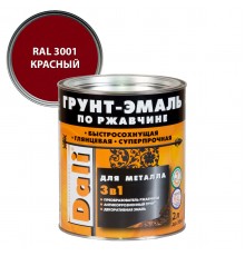 DALI / ДАЛИ грунт-эмаль по ржавчине 3 в 1 гладкая алкидная RAL 3001 красный 2 л