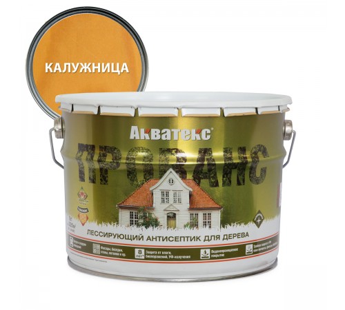 АКВАТЕКС ПРОВАНС антисептик для древесины, лессирующий, полуматовый, калужница (9л) АКВАТЕКС ПРОВАНС антисептик для древесины, лессирующий, полуматовый, калужница (9л)