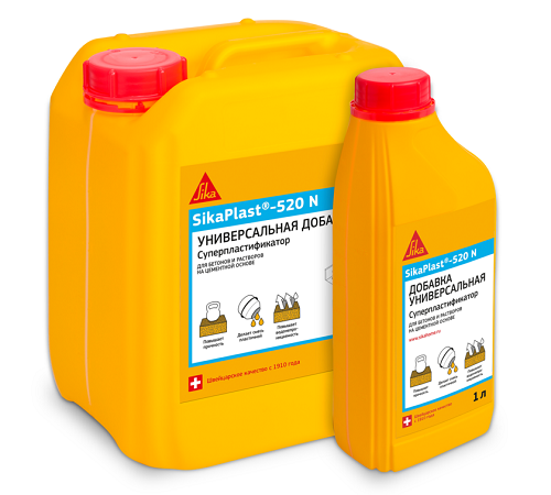 SIKA SIKAPLAST 520 N / СИКА СИКАПЛАСТ 520 N суперпластификатор для бетона и цементных растворов 1 л SIKA SIKAPLAST 520 N / СИКА СИКАПЛАСТ 520 N суперпластификатор для бетона и цементных растворов 1 л