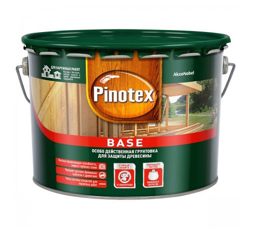 ПИНОТЕКС БАЗА / PINOTEX BASE грунт антисептик для защиты древесины от плесени и синевы, для наружных работ, 9л ПИНОТЕКС БАЗА / PINOTEX BASE грунт антисептик для защиты древесины от плесени и синевы, для наружных работ, 9л