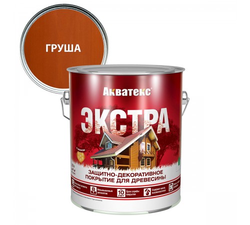 АКВАТЕКС-ЭКСТРА защит.-декор. покрытие для дерева, алкидное, полуглянц, груша (2,7л) new