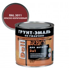 DALI / ДАЛИ грунт-эмаль по ржавчине 3 в 1 гладкая алкидная RAL 3011 красно-коричневый 0,75 л