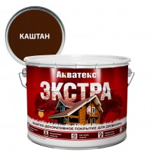 АКВАТЕКС-ЭКСТРА защит.-декор. покрытие для дерева, алкидное, полуглянц, каштан (9л) new