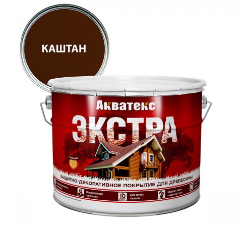 АКВАТЕКС-ЭКСТРА защит.-декор. покрытие для дерева, алкидное, полуглянц, каштан (9л) new АКВАТЕКС-ЭКСТРА защит.-декор. покрытие для дерева, алкидное, полуглянц, каштан (9л) new