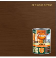 PINOTEX ULTRA / ПИНОТЕКС УЛЬТРА лазурь защитная влагостойкая для защиты древесины до 10 лет ореховое дерево 0,9л new