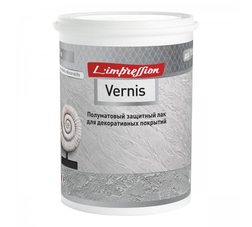 LIMPRESSION VERNIS лак защитный для декоративных покрытий, полуматовый (1л) LIMPRESSION VERNIS лак защитный для декоративных покрытий, полуматовый (1л)
