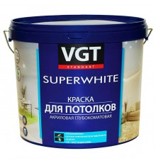 VGT SUPERWHITE / ВГТ СУПЕРВАЙТ ВД-АК-2180 краска для потолков, акриловая, глубокоматовая, супербелый (15кг)