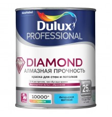 DULUX DIAMOND АЛМАЗНАЯ ПРОЧНОСТЬ / ДЮЛАКС ДАЙМОНД АЛМАЗНАЯ ПРОЧНОСТЬ краска для стен и потолков износостойкая матовая база BC 0,9л