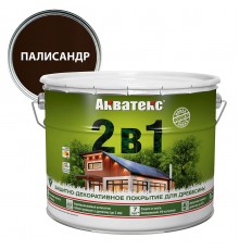 АКВАТЕКС 2 в 1 защит.-декор. покрытие для дерева, алкидное, полумат, лессирующее, палисандр (9л)