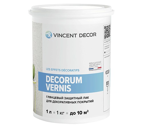 VINCENT DECOR DECORUM VERNIS защитный лак для декоративных покрытий, глянцевый (2,5л)