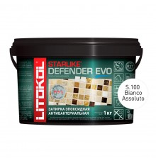 LITOKOL STARLIKE DEFENDER EVO / ЛИТОКОЛ СТАРЛАЙК ДЕФЕНДЕР ЭВО затирка двухкомпонентная, эпоксидная, S.100 bianco assoluto, 1кг