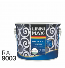 LINNIMAX / ЛИННИМАКС эмаль алкидно-уретановая по ржавчине 3 в 1 для наружных и внутренних работ белый RAL 9003 (2,5л)